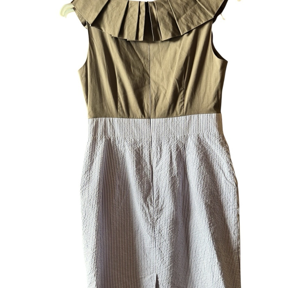 Elegant cotton seer sucker Sleeveless Dress - Picture 3 of 9
